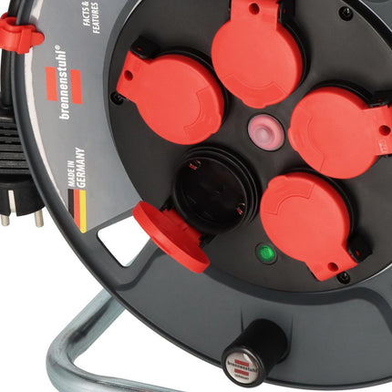 Kabeltrommel 300 KU 2100 25m Gummi-Neopren 3x1,5mm², IP44, 5 Steckdosen – BRENNENSTUHL
