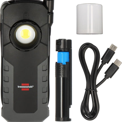 Brennenstuhl Akku-Handleuchte HL 1000 ACW – 1000 lm COB / 380 lm Spot, Li-Ion 3,7 V, 2,5 Ah