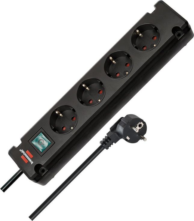 Brennenstuhl – Bremounta Steckdosenleiste 4-fach, 1,5m, schwarz, 16A/230V