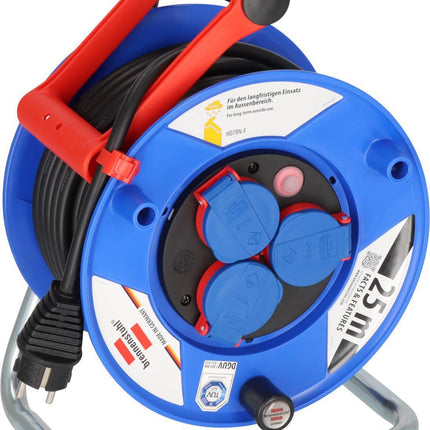 Brennenstuhl – Garant Kabeltrommel 25m Gummi-Neopren, IP44, 3 Steckdosen, 230V, 16A