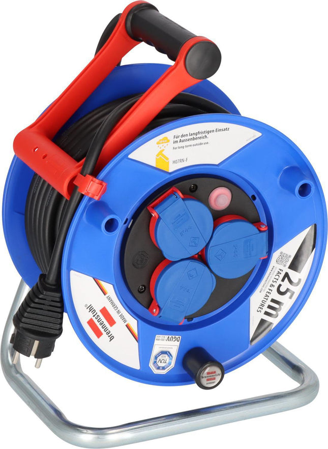 Brennenstuhl – Garant Kabeltrommel 25m Gummi-Neopren, IP44, 3 Steckdosen, 230V, 16A
