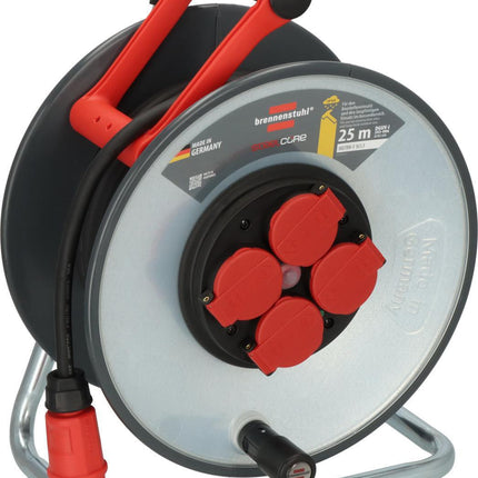 Brennenstuhl – SteelCore Kabeltrommel SC 2200, 25m H07RN-F 3x2,5 mm², IP44, 4 Steckdosen