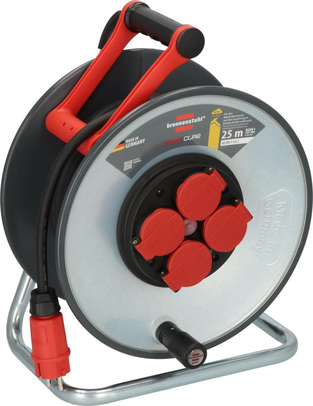 Brennenstuhl – SteelCore Kabeltrommel SC 2200, 25m H07RN-F 3x2,5 mm², IP44, 4 Steckdosen