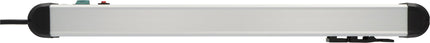 Brennenstuhl Premium-Protect-Line Steckdosenleiste 4-fach, 16 A/3500 W, 3 m, schwarz/silber