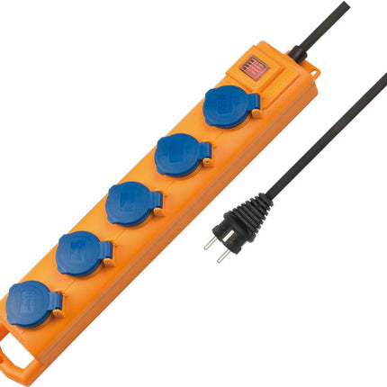 BRENNENSTUHL Steckdosenblock Super Solid SL 554, 5-fach, 16 A, 230 V, IP54, schwarz, 2 m H07RN-F Kabel