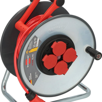 Kabeltrommel SC 3110 33m H07BQ-F 3G1,5 mm², 4 Steckdosen, IP44, Stahlblech – BRENNENSTUHL