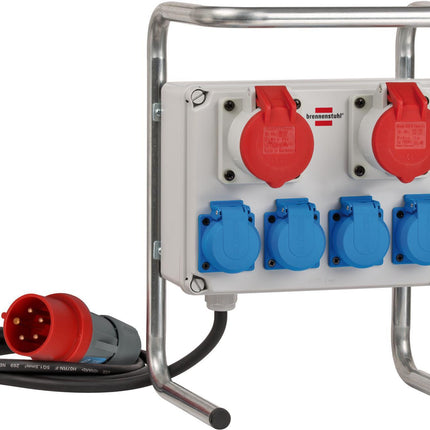 BRENNENSTUHL Kleinstromverteiler CEE 16 A, 5-polig, 2xCEE, 4x230V, mit Tragegriff