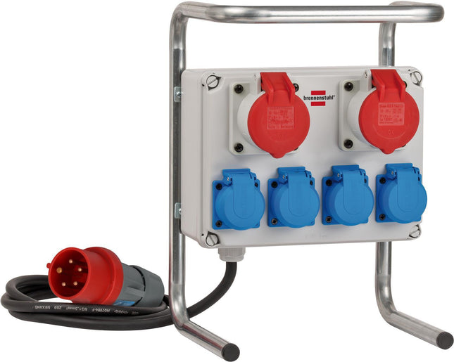 BRENNENSTUHL Kleinstromverteiler CEE 16 A, 5-polig, 2xCEE, 4x230V, mit Tragegriff