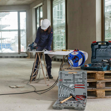 Kabeltrommel Garant 40m H07RN-F 3x1,5mm², IP44, 3 Schutzkontakt-Steckdosen, 230V – BRENNENSTUHL