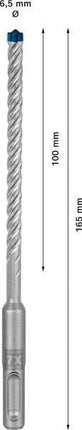 Bosch – Expert SDS-7X Hammerbohrer Ø 6,5 mm, Arbeitslänge 100 mm, Gesamtlänge 165 mm, SDS-plus, 1 Stück