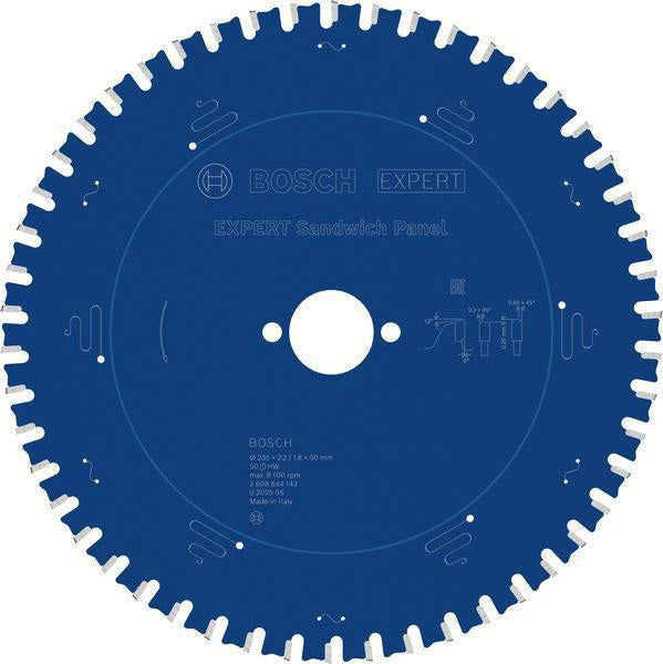 Kreissägeblatt Expert for Sandwich Panel 235 mm, 50 Zähne, MTCG, Bohrung 30 mm, HM – BOSCH