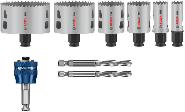 Lochsägen-Set PRO Multi Material PC Plus, 9-teilig, Ø 19–83 mm, HSS-Metall mit 8 % Kobalt – BOSCH