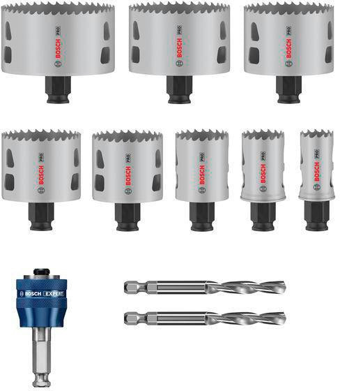 Bosch – Lochsägen-Set PRO Multi Material PC Plus 11-teilig, 25–86 mm, HSS-Metall mit 8% Kobalt, Schnitttiefe 44 mm