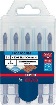 Expert HardCeramic HEX-9 Keramikbohrer-Satz 5-tlg., 6 mm, 6-kant Schaft – BOSCH
