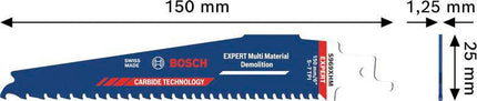 Säbelsägeblatt S 969 XHM Wood Metal Demolition, 150 mm, 25 mm, 5 mm, 1 Stück – BOSCH