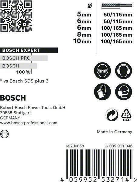Hammerbohrer-Satz Expert plus 7X 5- teilig SDS Plus Kunststoffkassette mit Euroloch