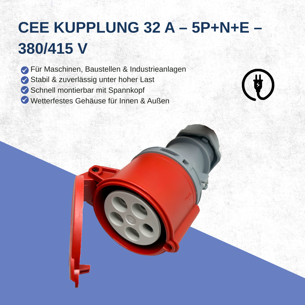 CEE Kupplung 32A Hochwertig 5P N+E,32A