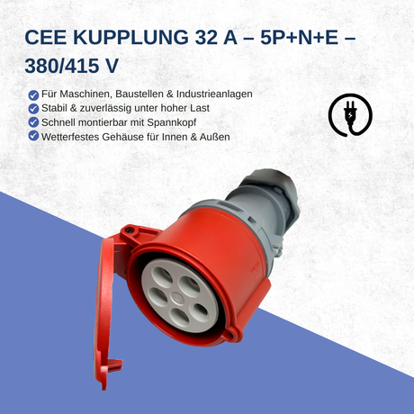 CEE Kupplung 32A Hochwertig 5P N+E,32A