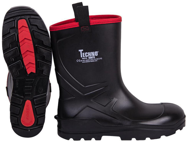 BOOTS Sicherheitsstiefel BILLUND Gr. 40 schwarz/rot S5 SR CI FO EN ISO 20345 PU TECHNO