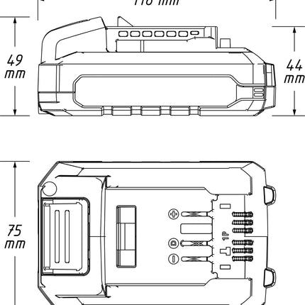 HAZET Akku 9500-025 18V 2,5Ah Li-Ion Akku Pack mit LED-Anzeige und EMS