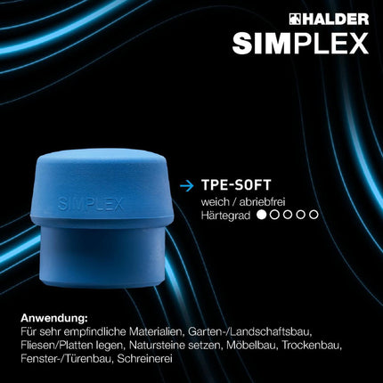 HALDER SIMPLEX Schonhammerkopf 30 mm TPE-soft blau weich Erwin Halder KG
