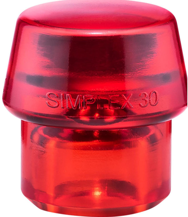 HALDER SIMPLEX Schonhammerkopf 3206.030, Ø 30 mm, Plastik rot hart – 25 g, Öl- und fettbeständig