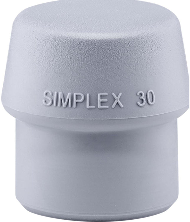 HALDER SIMPLEX Schonhammerkopf TPE-mid grau mittelhart, Ø 30 mm, Erwin Halder KG – 22 g