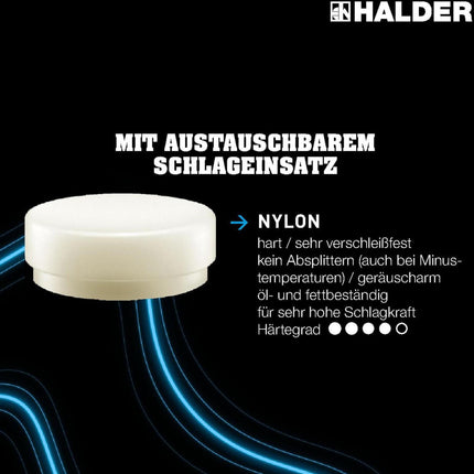 HALDER SUPERCRAFT Schonhammerkopf 25 mm Nylon weiß hart 3508.025