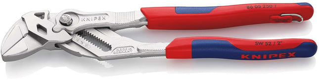 Zangenschlüssel 250 mm, Spannweite 52 mm, verchromt, Mehrkomponenten-Hüllen, mit Befestigungsöse – KNIPEX