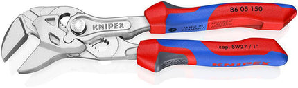 Zangenschlüssel 250 mm, Spannweite 52 mm, verchromt, Mehrkomponenten-Hüllen – KNIPEX