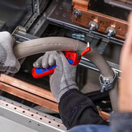KNIPEX Abmantelungsmesser 16 50 145 SB, Gesamtlänge 146 mm, mit Hakenklinge