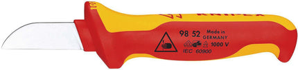 Kabelmesser 98 52, Länge 190 mm, Klingenlänge 50 mm, VDE-isoliert – KNIPEX