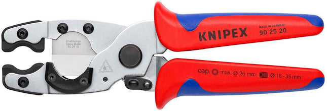 KNIPEX Rohrschneider Verbund- Schutzrohre Ø 12-25 / 18-35 mm 210 mm – Werkzeug verzinkt, mit Mehrkomponenten-Hüllen