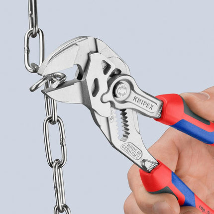 KNIPEX Zangenschlüssel 180 mm, Spannweite 40 mm, verchromt, mit Mehrkomponenten-Hülle – DIN ISO 5743