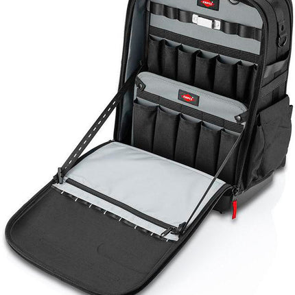Werkzeugrucksack Modular X18, 350 x 250 x 500 mm, Nylongewebe, schwarz/rot – KNIPEX