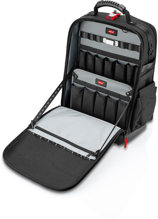 Werkzeugrucksack Modular X18, 350 x 250 x 500 mm, Nylongewebe, schwarz/rot – KNIPEX