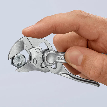 Zangenschlüssel XS, 100 mm, Spannweite 21 mm, verchromt, aufgeprägte raue Oberfläche – KNIPEX