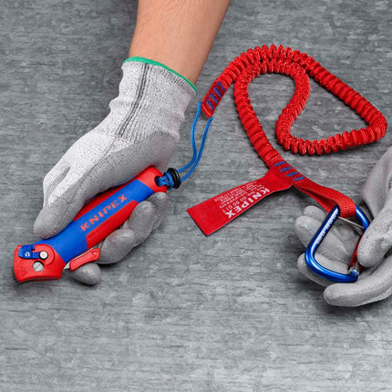KNIPEX Abmantelungsmesser 16 50 145 SB, Gesamtlänge 146 mm, mit Hakenklinge