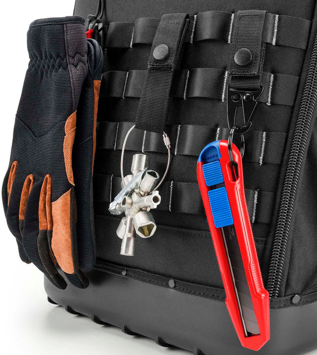 Werkzeugrucksack Modular X18, 350 x 250 x 500 mm, Nylongewebe, schwarz/rot – KNIPEX