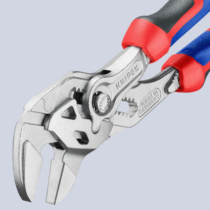 KNIPEX Zangenschlüssel 180 mm, Spannweite 40 mm, verchromt, mit Mehrkomponenten-Hülle – DIN ISO 5743