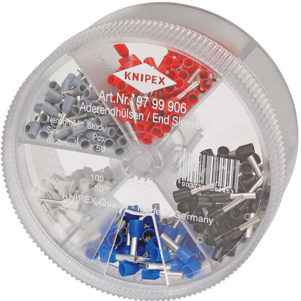 KNIPEX Aderendhülsenbox 400-tlg. 0,5-2,5 mm², Kunststoffbox, 97 99 906