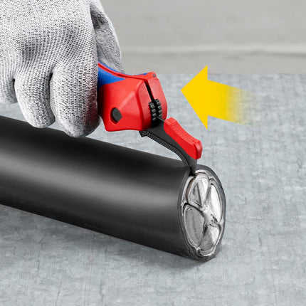 KNIPEX Abmantelungsmesser 16 50 145 SB, Gesamtlänge 146 mm, mit Hakenklinge