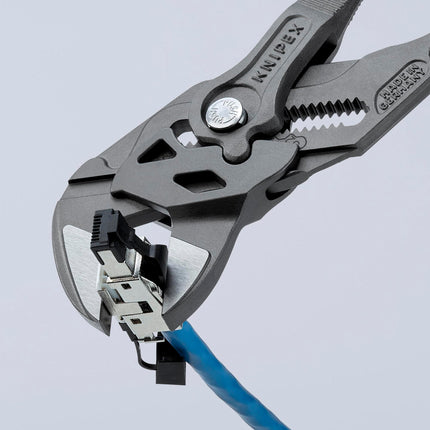 Zangenschlüssel 250 mm, schwarz atramentiert, Mehrkomponenten-Hüllen, Spannweite 52 mm – KNIPEX