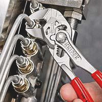 KNIPEX Zangenschlüssel 400 mm, Spannweite 85 mm, verchromt, Kunststoffüberzug – DIN ISO 5743