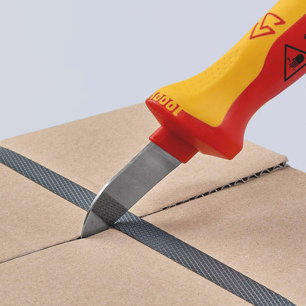 Kabelmesser 98 52, Länge 190 mm, Klingenlänge 50 mm, VDE-isoliert – KNIPEX