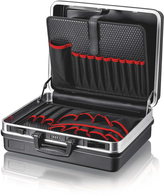 Werkzeugkoffer Basic 27 l, B465xT410xH200 mm, ABS, Aluminiumrahmen, Zahlenschloss – KNIPEX