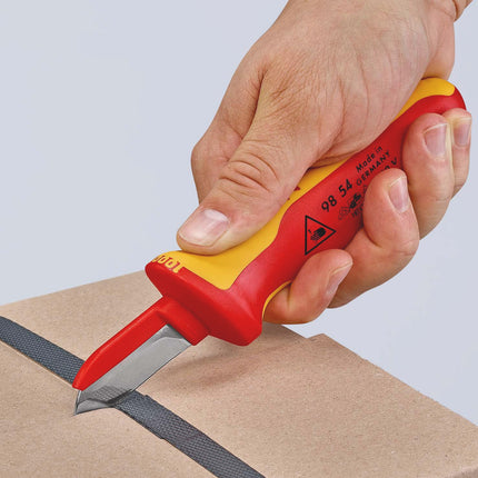 KNIPEX Kabelmesser 98 54 190 mm Gesamtlänge VDE-isoliert bis 1000 V Mehrkomponentengriff – 68 g, Marke