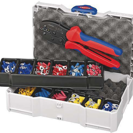 KNIPEX Kabelverbindersortiment 286-tlg. 0,5-6 mm² in Kunststoffbox – Inklusive Crimpzange PerciForce