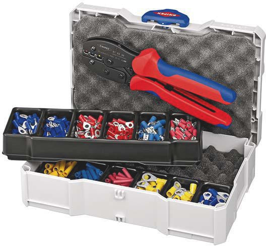 KNIPEX Kabelverbindersortiment 286-tlg. 0,5-6 mm² in Kunststoffbox – Inklusive Crimpzange PerciForce