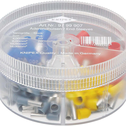 KNIPEX Aderendhülsenbox 100-tlg. 4,0-16,00 mm², Kunststoffbox, EAN 4003773082460